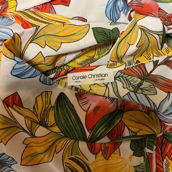 CAROL CHRISTIAN Floral Halter Dress Sz M - Picture 2 of 5